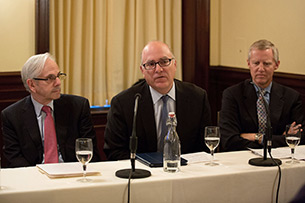 Panelists Gerald Rosenfeld, Jonathan Mintz and Dr. Michael Staten