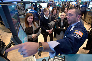 Attendees touring the NYSE